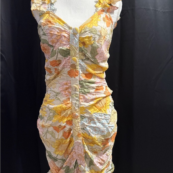 Vici Dresses & Skirts - Floral Ruched Button-Down Dress